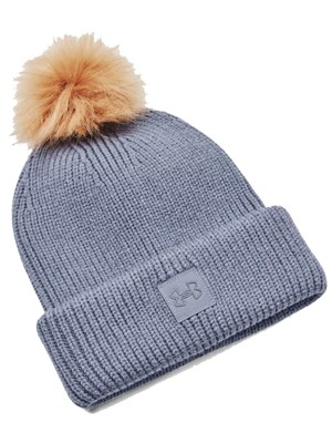 Under Armour Ladies ColdGear Infrared Half Time Ribbed Pom Beanie