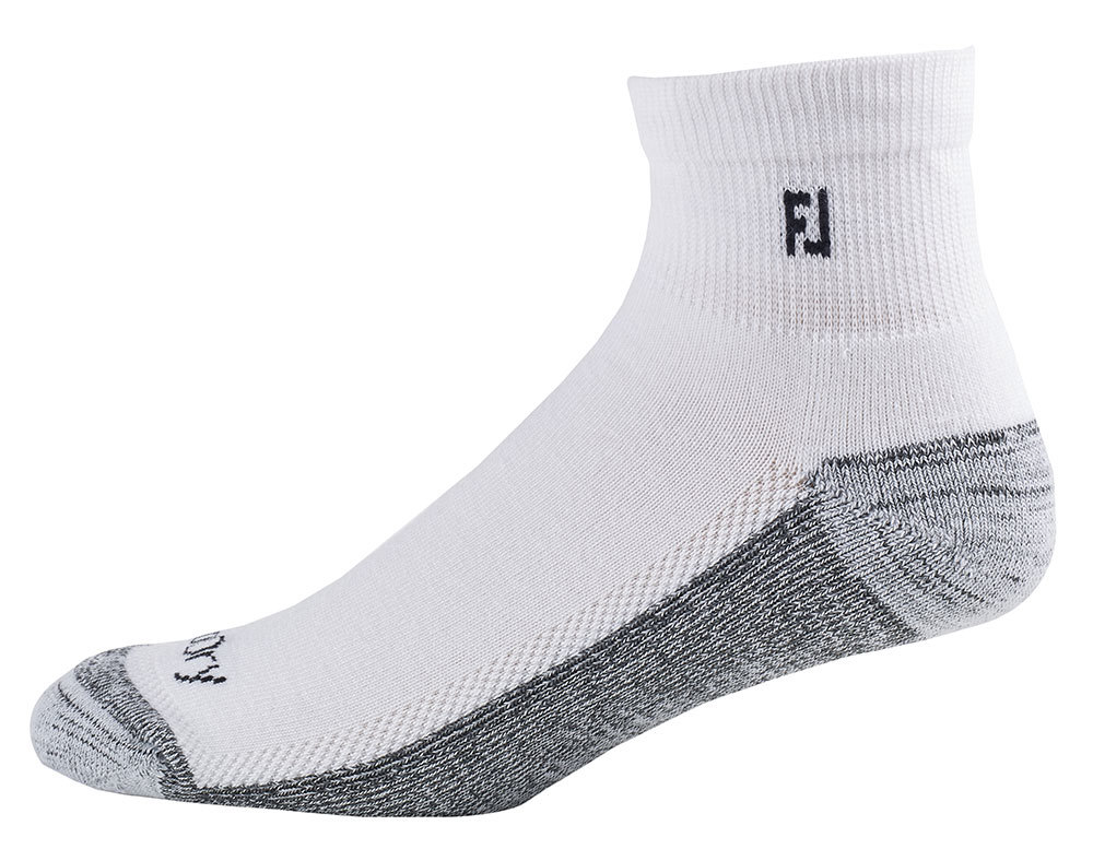 Footjoy ProDry Lightweight Quarter - Calzini Da Uomo, Altezza 10 Cm, Colore Nero/Grigio