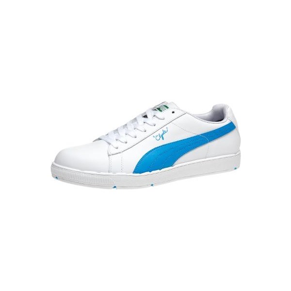 Puma Mens Clyde Spikeless Shoes (White/Blue) - Golfonline