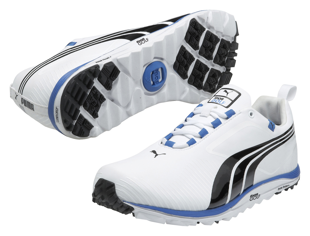 Puma Faas Lite Spikeless Shoes (White/Black/Blue) - Golfonline