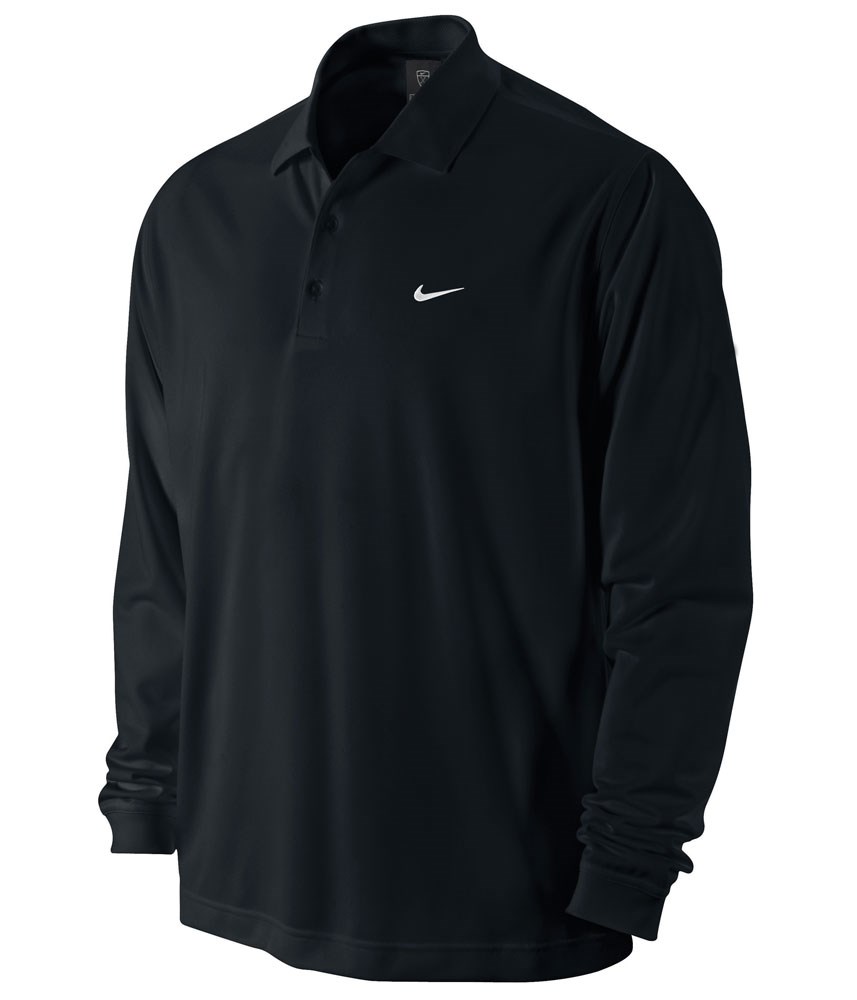 Nike Mens Dri-Fit Tech Long Sleeve Solid Polo Shirt - Golfonline