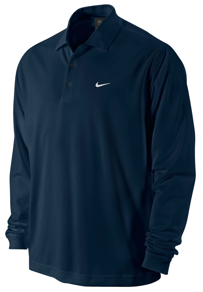 Nike Mens Dri-Fit Tech Long Sleeve Solid Polo Shirt - Golfonline