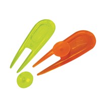 Neon Pitchfork and Ball Markers In Eco Bag