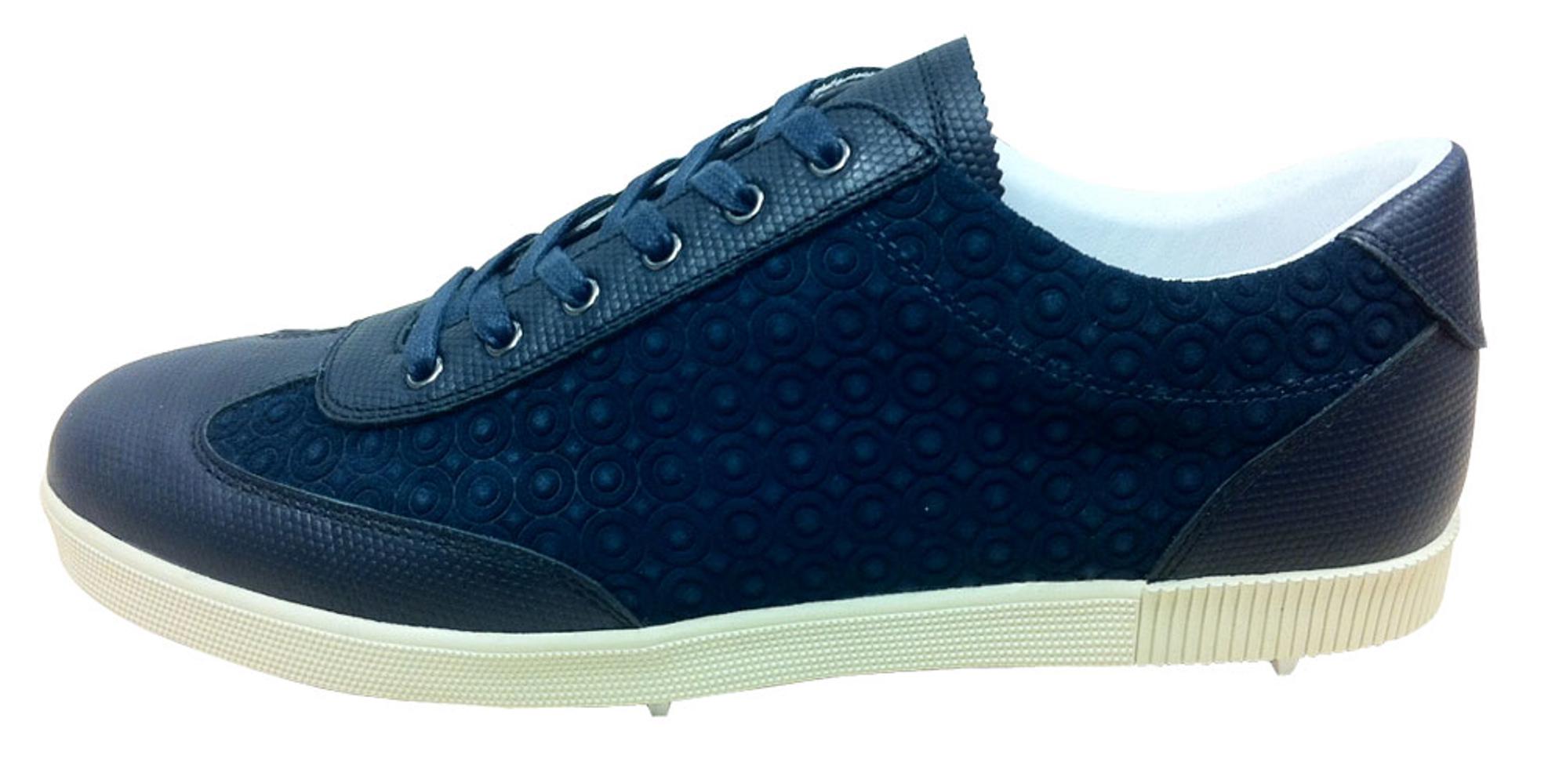 J Lindeberg Mens Sneaker Suede Golf Shoes (Dark Navy)