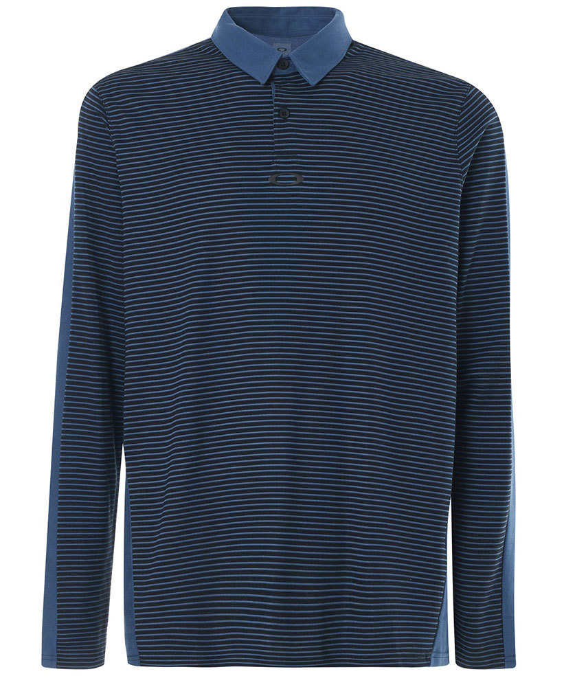 Oakley Mens Long Sleeve Striped Polo Shirt