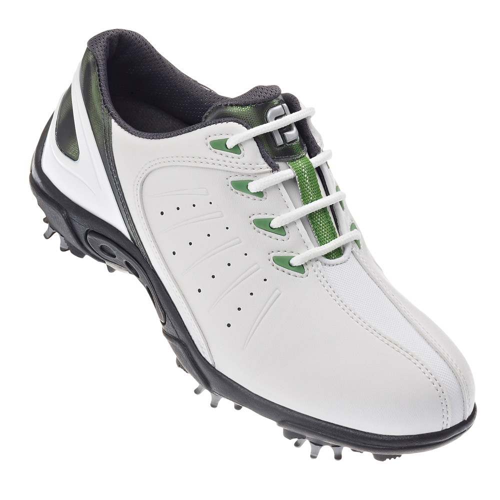 FootJoy Junior Golf Shoes (White/Green) 2014