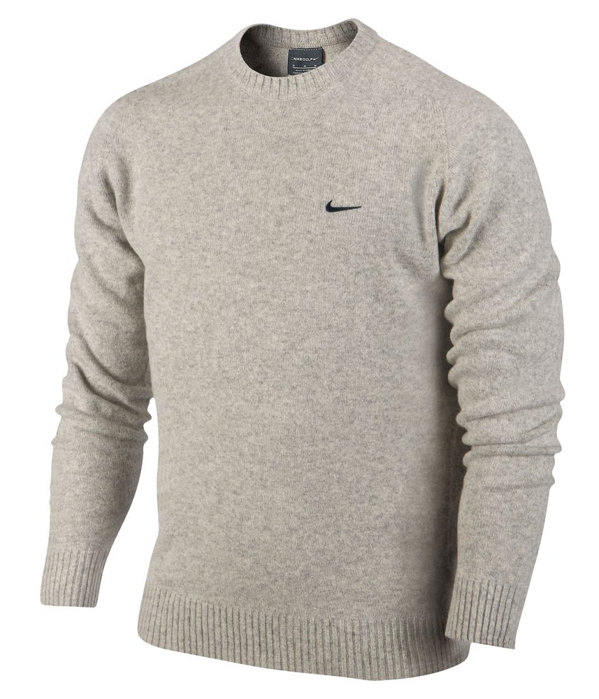 Nike Mens Lambswool Crew Neck Sweater (Logo On Chest) - Golfonline