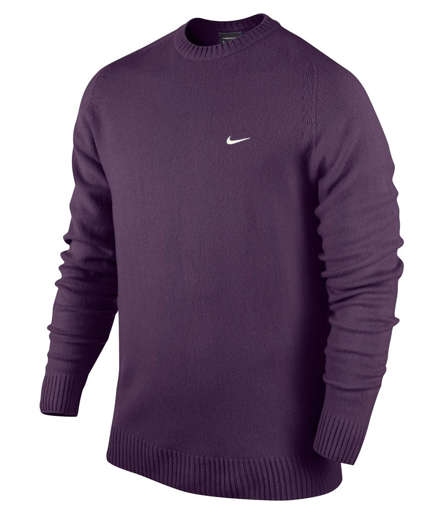 Nike Mens Lambswool Crew Neck Sweater (Logo On Chest) - Golfonline