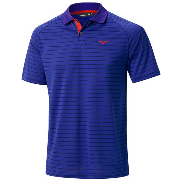 Mizuno Mens Quick Dry Stripe Polo Shirt