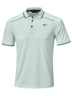 Mizuno Mens Rib Knitted Short Sleeve Polo Shirt