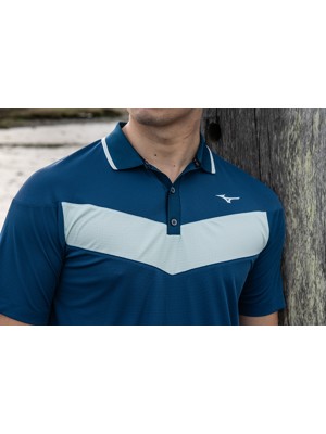 Mizuno Mens Block Interlock Short Sleeve Polo Shirt