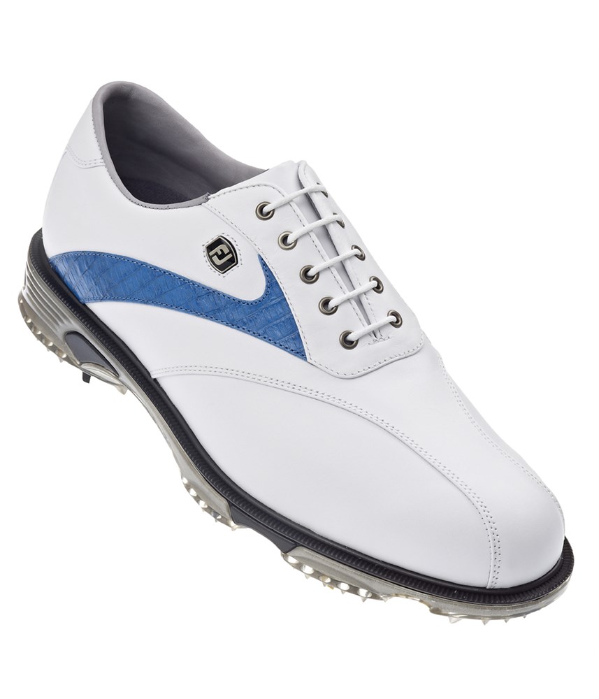 FootJoy Mens Dryjoys Tour Golf Shoes (White/Blue/Lizard) 2013