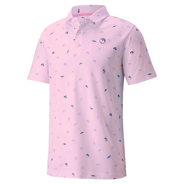 Puma Mens Cloudspun Dancing Umbrellas Polo Shirt - Arnold Palmer Collection