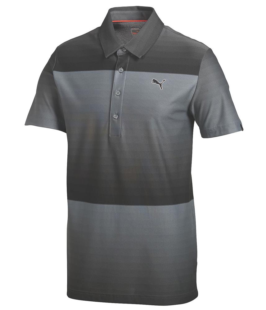 Puma Golf Mens Ombre Stripe Golf Polo Shirt