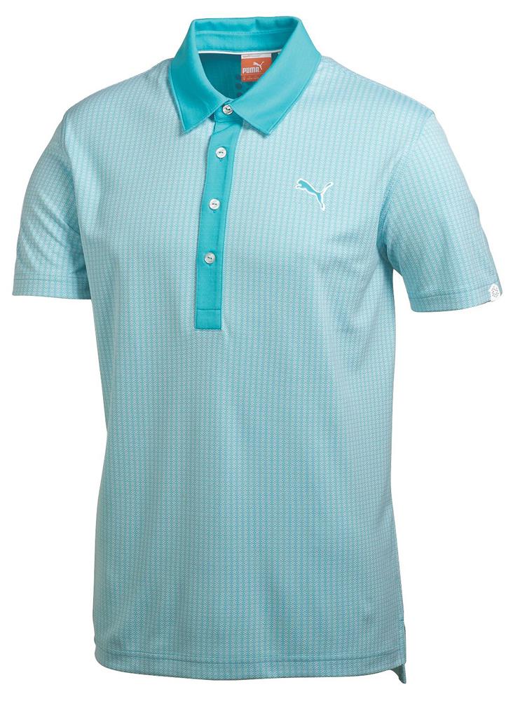 Puma Golf Mens Jaquard Pattern Golf Polo Shirt
