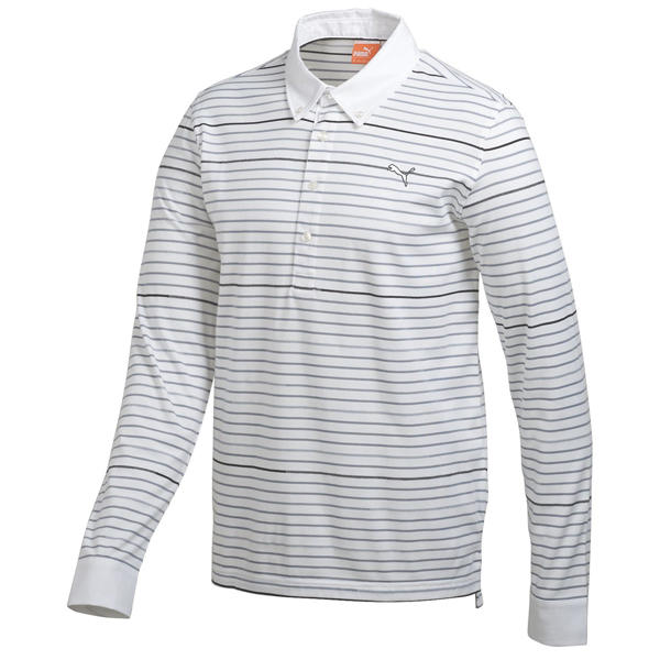 Puma Golf Mens Long Sleeve Yarn Dye Golf Polo Shirt