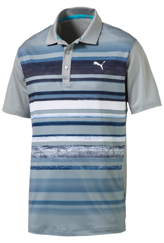 Puma Mens Washed Stripe Polo Shirt - Golfonline