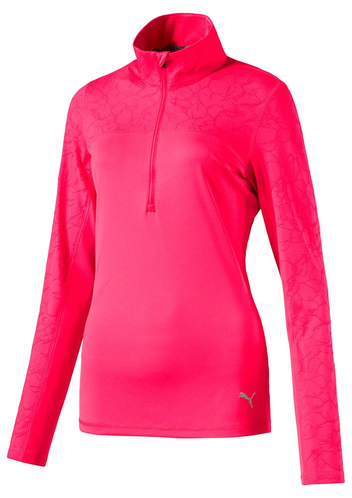 Puma Ladies Jacquard Quarter Zip Pullover - Golfonline