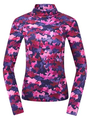 Pure Golf Ladies Amy Printed Roll Neck Top - Autumn Aquarelle