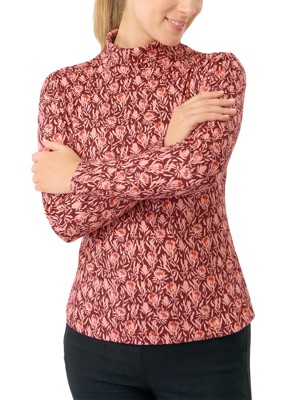 Pure Golf Ladies Amy Printed Roll Neck Top - Perennial Fields