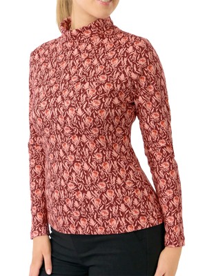 Pure Golf Ladies Amy Printed Roll Neck Top - Perennial Fields