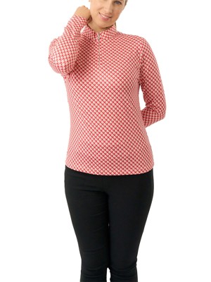 Pure Golf Ladies Arusha Long Sleeve Quarter Zip Pullover - Woven Chantilly