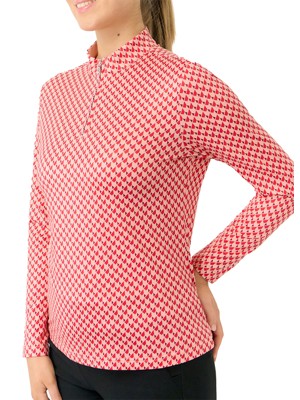 Pure Golf Ladies Arusha Long Sleeve Quarter Zip Pullover - Woven Chantilly