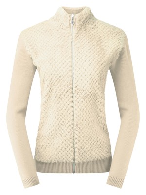 Pure Golf Ladies Ellisa Faux Fur Knitted Full Zip Cardigan