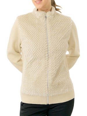 Pure Golf Ladies Ellisa Faux Fur Knitted Full Zip Cardigan