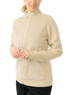Pure Golf Ladies Ellisa Faux Fur Knitted Full Zip Cardigan