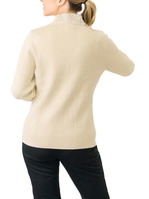 Pure Golf Ladies Ellisa Faux Fur Knitted Full Zip Cardigan