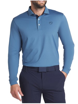 Puma Mens Cloudspun Midweight Long Sleeve Polo Shirt