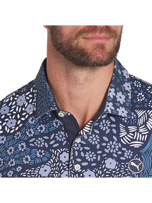 Puma Mens Cloudspun Bloom Camo Polo Shirt