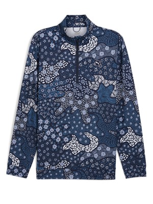 Puma Mens Cloudspun Bloom Camo 1/4 Zip Pullover