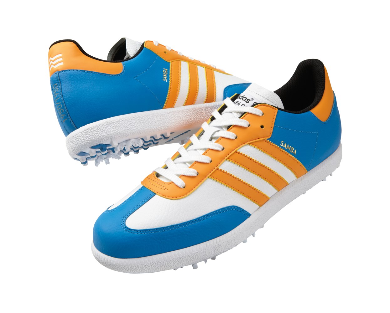 adidas Mens Samba Limited PGA Edition Shoes (Pool/Orange) - Golfonline