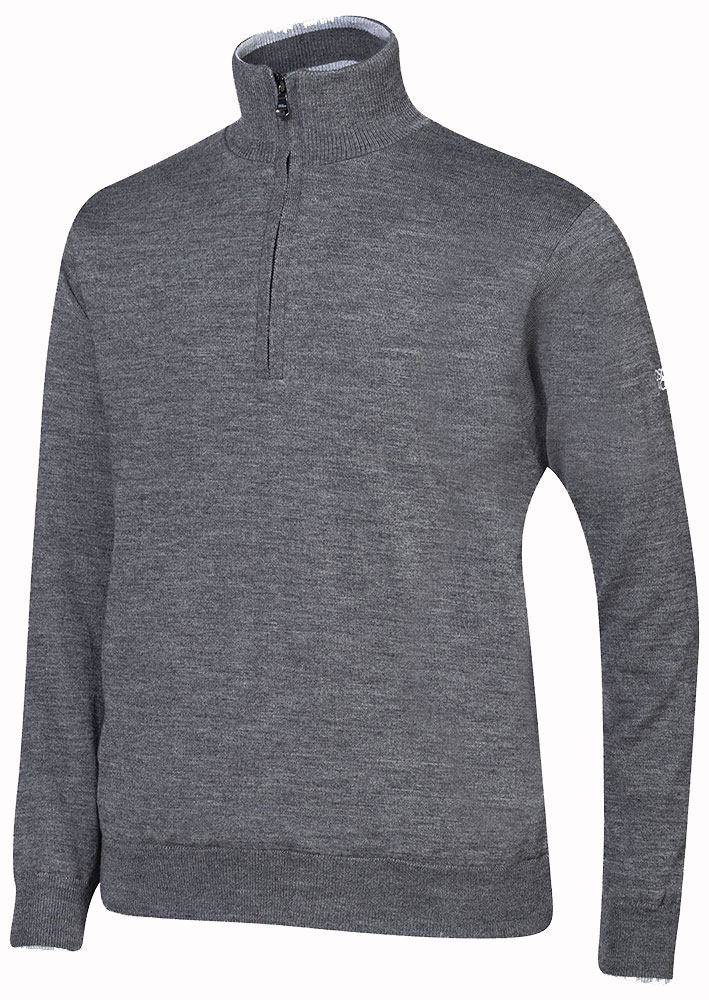 Oscar Jacobson Mens Iwan Pin Half Zip Sweater - Golfonline