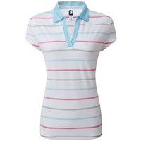 FootJoy Ladies Cap Sleeve Birdseye Stripe Smooth Jacquard Polo Shirt