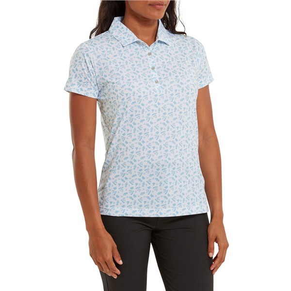 FootJoy Ladies Floral Print Lisle Polo Shirt - Golfonline