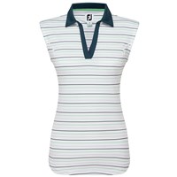 FootJoy Ladies Striped Lisle Sleeveless Polo Shirt