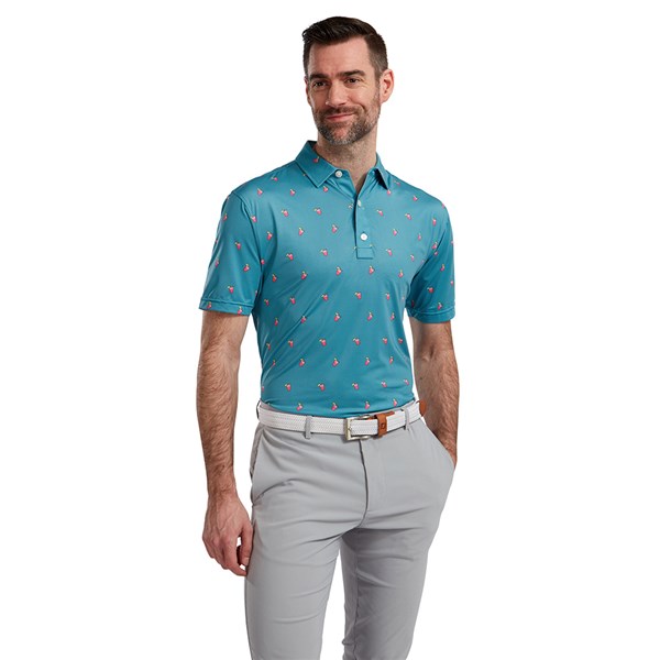 FootJoy Mens Lisle Cocktail Print Polo Shirt - Golfonline