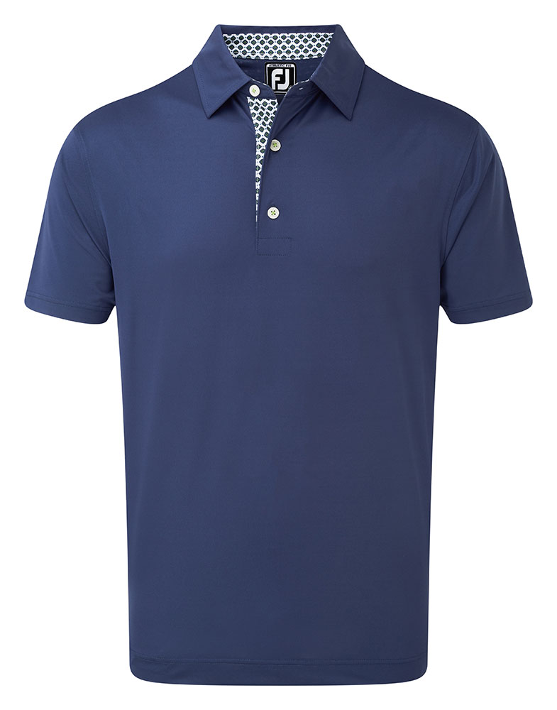 FootJoy Mens Super Stretch Pique Foulard Print Trim Polo Shirt