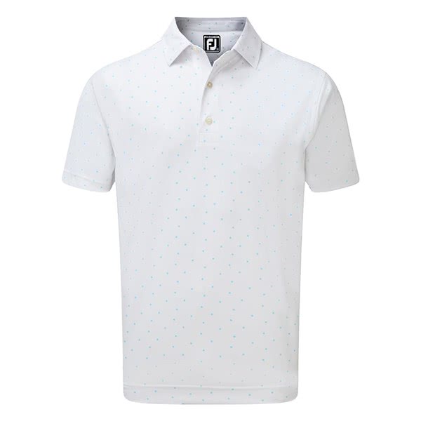 FootJoy Mens Smooth Pique FJ Print Polo Shirt - Golfonline