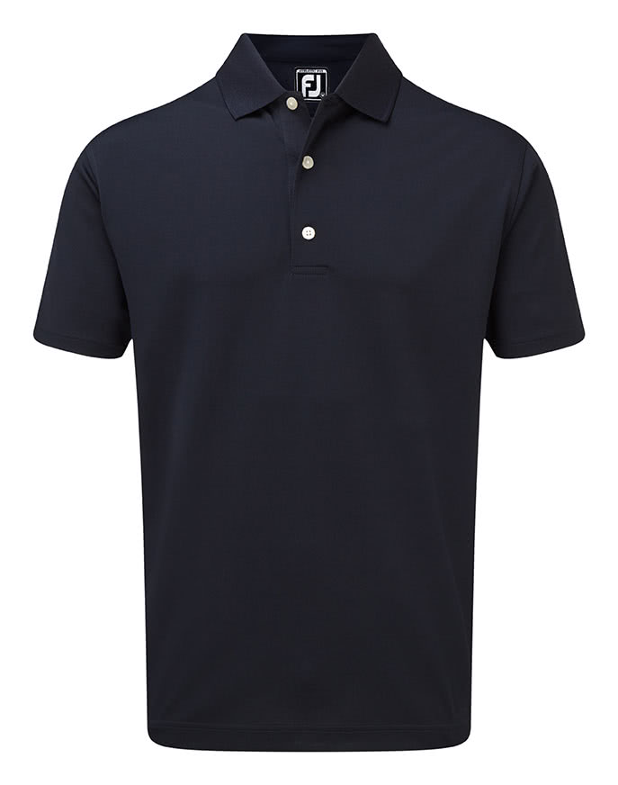 FootJoy Mens Stretch Pique Solid Rib Knit Collar Polo Shirt