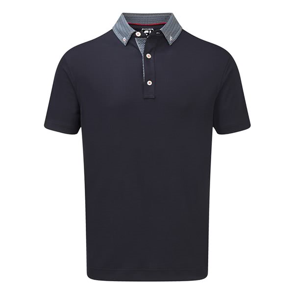 FootJoy Mens Stretch Pique Woven Buttondown Collar Polo Shirt