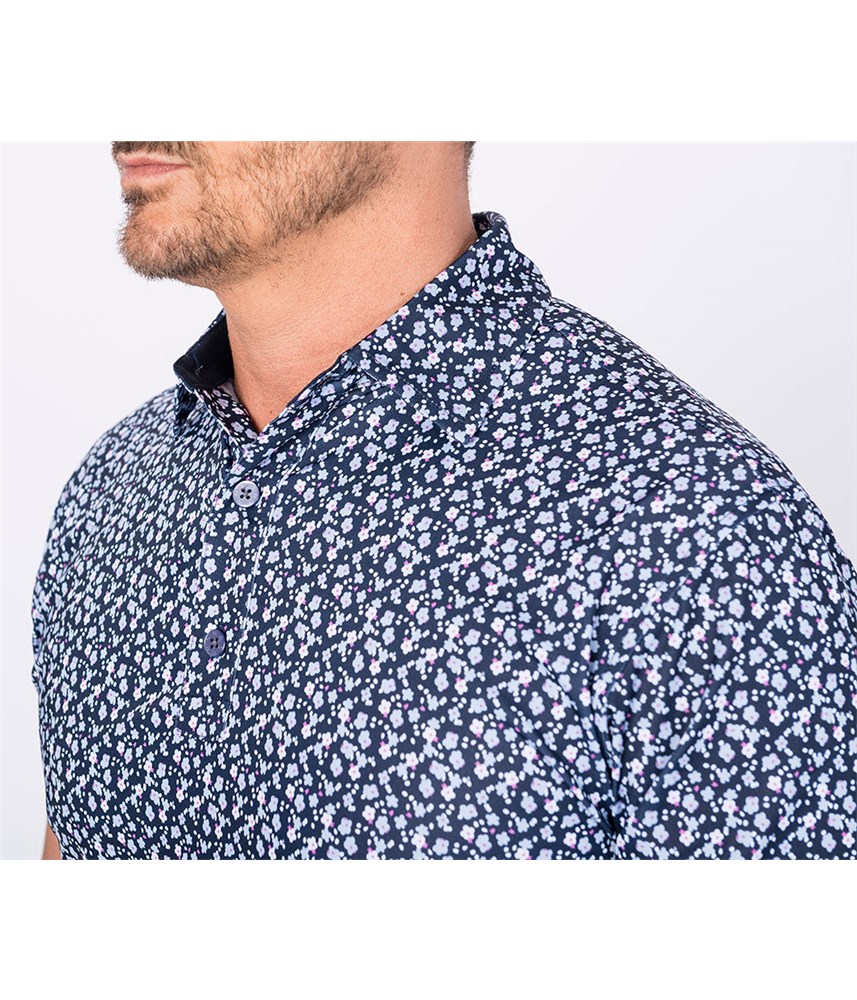 FootJoy Mens Lisle Flower Print Polo Shirt - Golfonline
