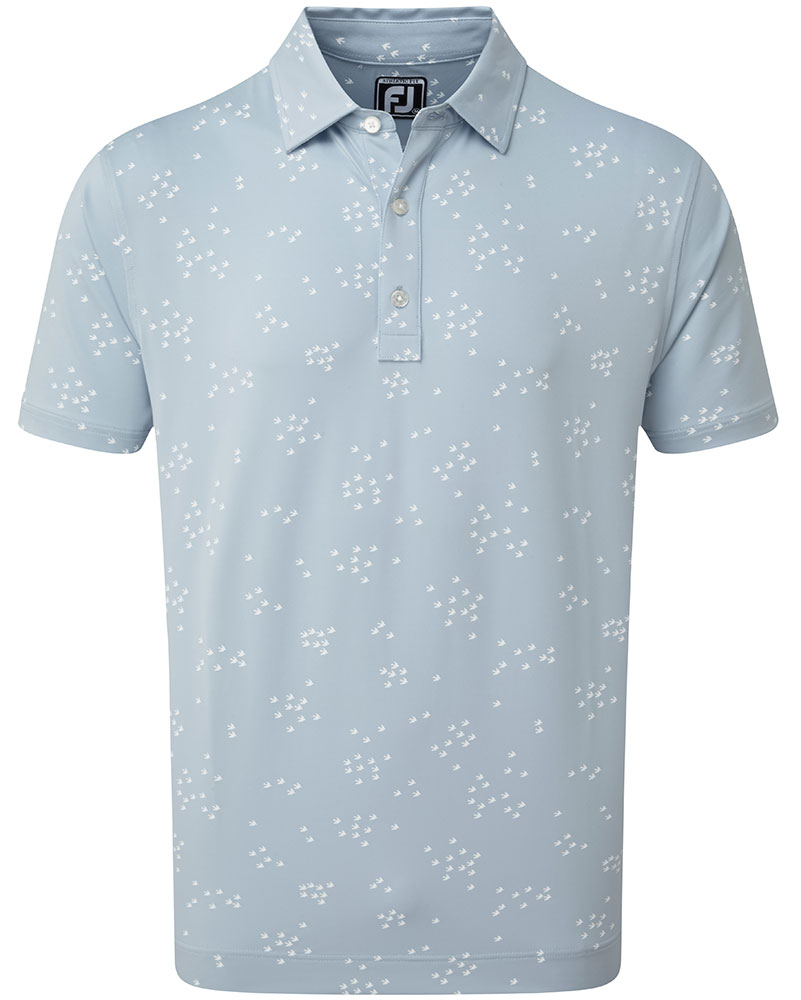 FootJoy Mens Lisle Flock of Birds Print Polo Shirt - Golfonline