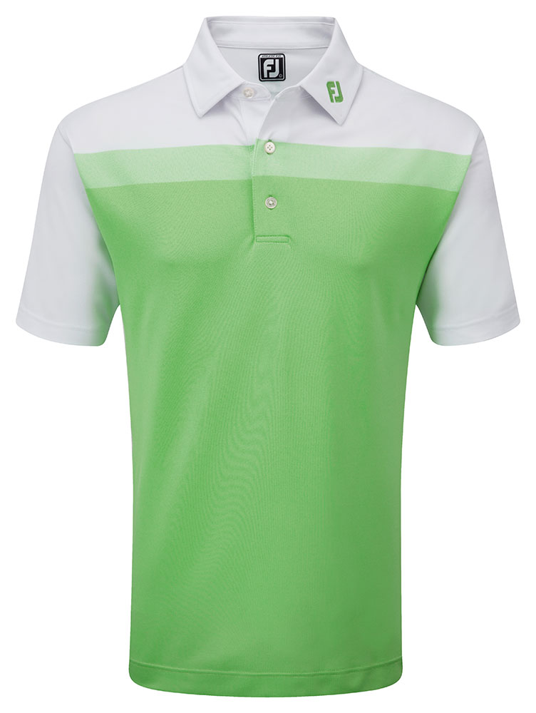 FootJoy Mens Birdseye Colourblock Pique Polo Shirt | GolfOnline