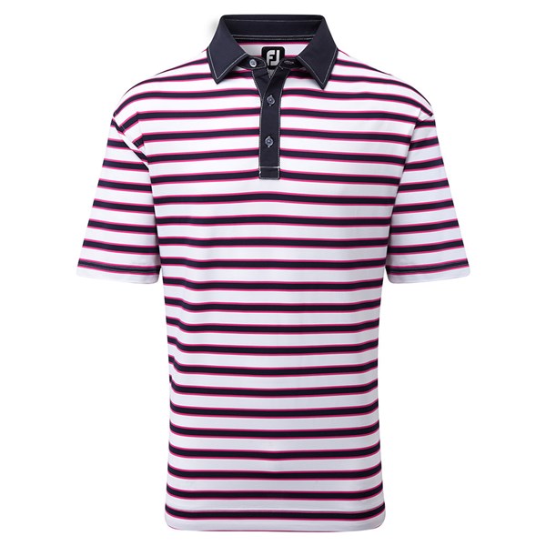 FootJoy Mens Lisle Multi-Stripe Polo Shirt | GolfOnline