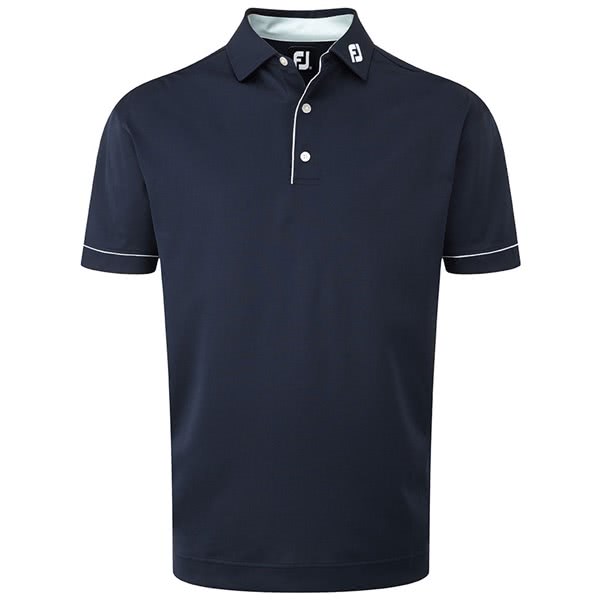 FootJoy Mens Stretch Pique with Printed Trim & Piping Polo Shirt