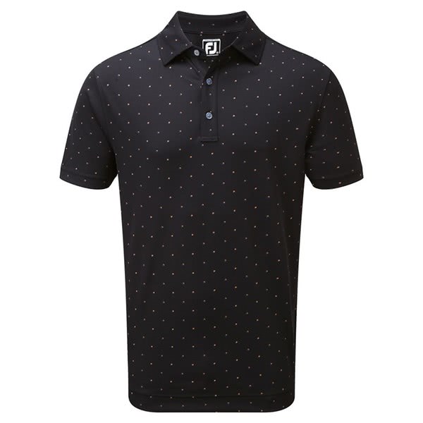 FootJoy Mens Smooth Pique with Square Print Polo Shirt - Golfonline